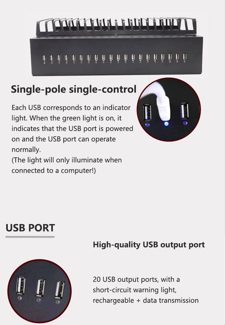 Phone Farm Control Box 20 Port USB Charging Station
