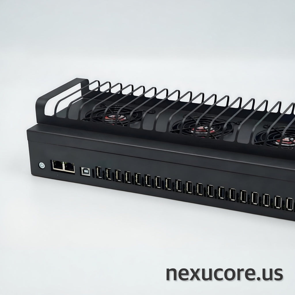 Run 20 Devices at Once — Stable, 24/7 Phone Farm Hub (LAN + USB)